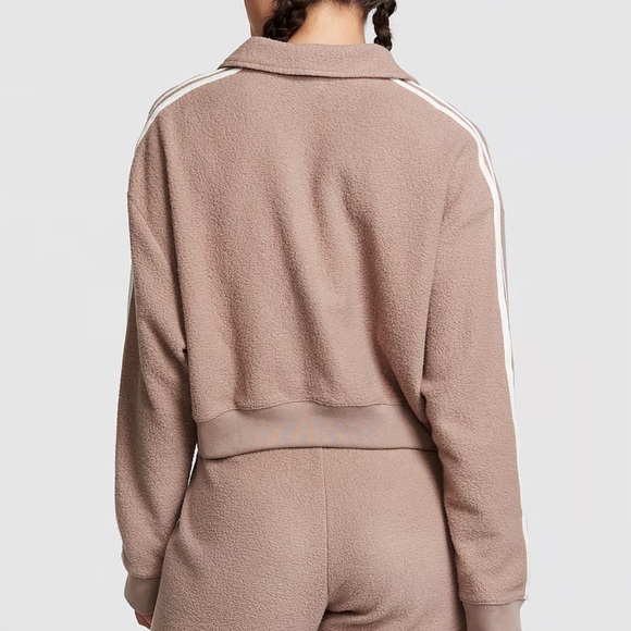 NWT | VS PINK | Reverse Fleece Cropped Polo Sweatshirt & Jogger Set - Picture 6 of 15